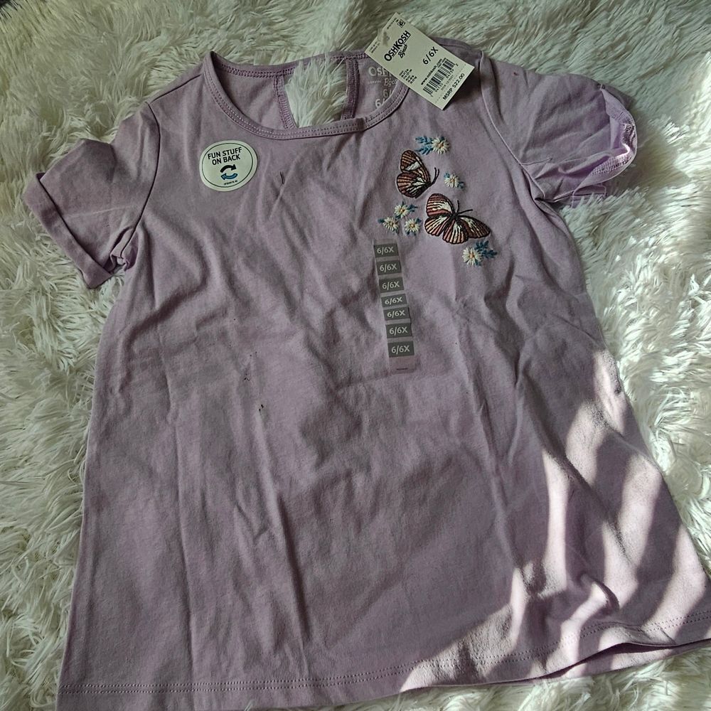 OshKosh B'gosh Lavender Butterfly Tee Size 6/6x